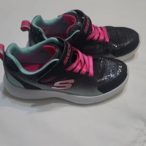 Skechers Kids' Black and Pink Sneakers